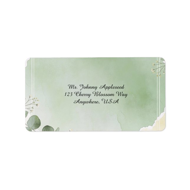 Etiqueta Sage Whisper Botanical Address Labels (Frente)