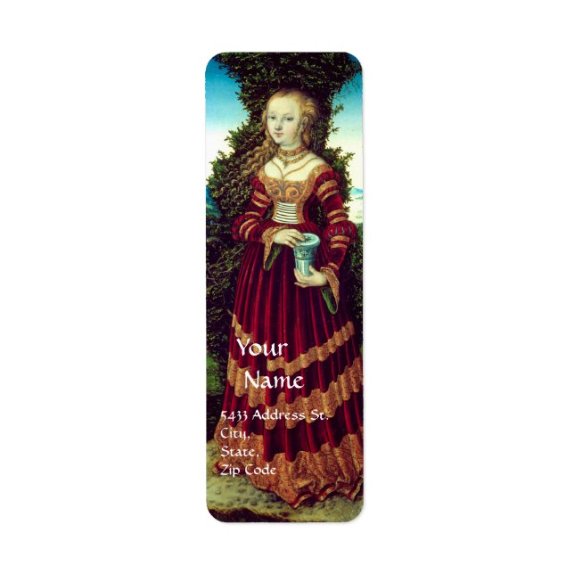 Etiqueta SAINT MARY MAGDALENE, Pergamino marrón (Frente)