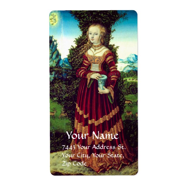 Etiqueta SAINT MARY MAGDALENE, Pergamino marrón (Frente)