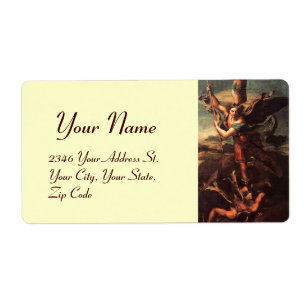ETIQUETA SAINT MICHAEL VANGUISHING SATAN