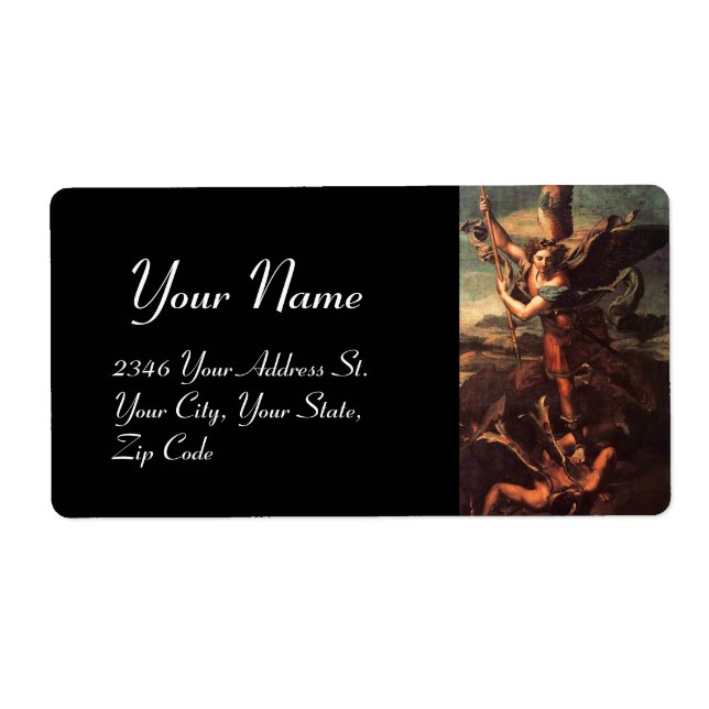 ETIQUETA SAINT MICHAEL VANGUISHING SATAN (Frente)