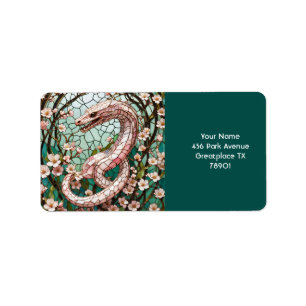 Etiqueta Sakura de serpiente rosada banal