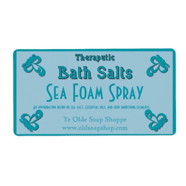 Etiqueta Sal de baño casera de Personalizable azul ártico (Frente)