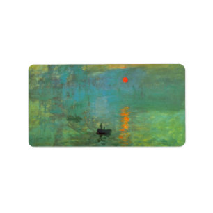 Etiqueta Salida del sol de Claude Monet