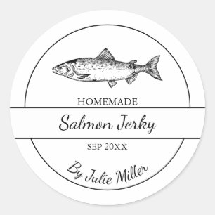 Etiqueta Salmon Jerky casera simple