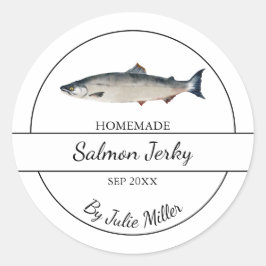Etiqueta Salmon Jerky casera simple
