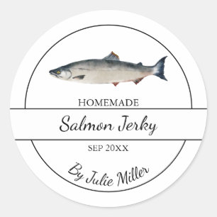 Etiqueta Salmon Jerky casera simple