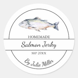Etiqueta Salmon Jerky casera simple