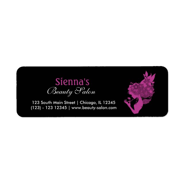 Etiqueta Salón de belleza (Plum) (Frente)