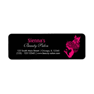 Etiqueta Salón de belleza (rosa profundo)