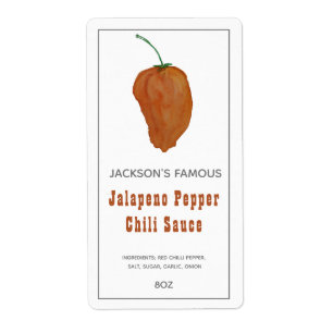 Etiqueta Salsa Picante Casera Salsa de Chile Jalapen Pepper