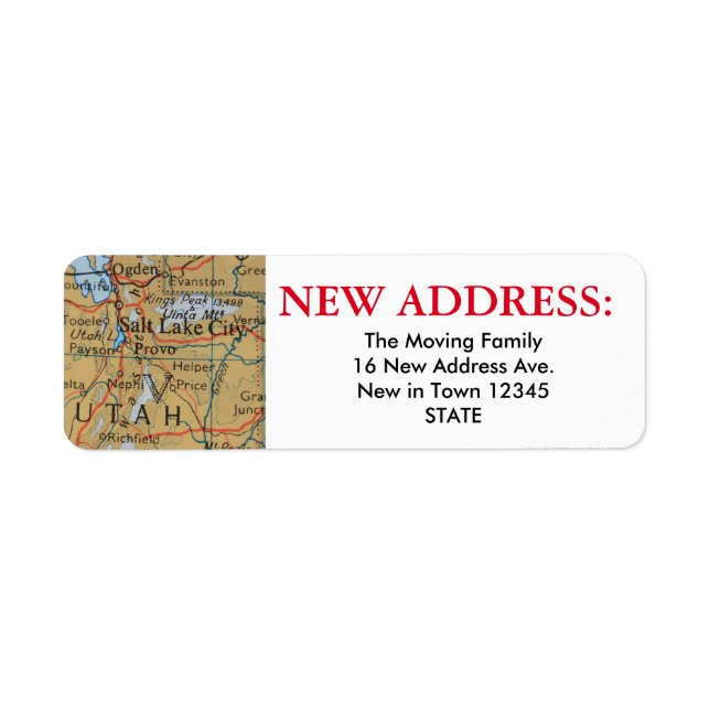 Etiqueta Salt Lake City New Address Label (Frente)