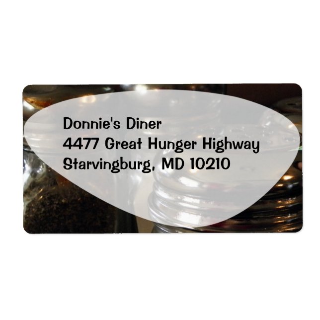 Etiqueta Salt Pepper Classic Diner Fun Photo Art (Frente)