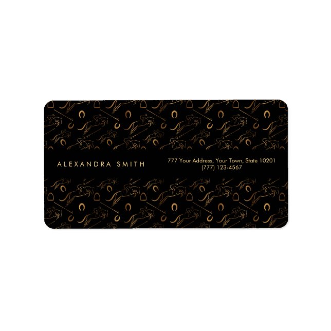 Etiqueta Saltando Caballo | Caballo | Entrenador de caballo (Frente)