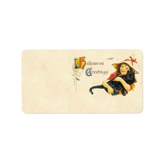 Etiqueta Saludo de Hallowe'en (Frente)