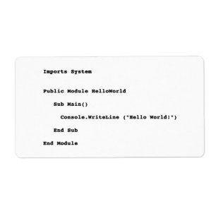 Etiqueta Saludo mundial de Hello de Visual Basic