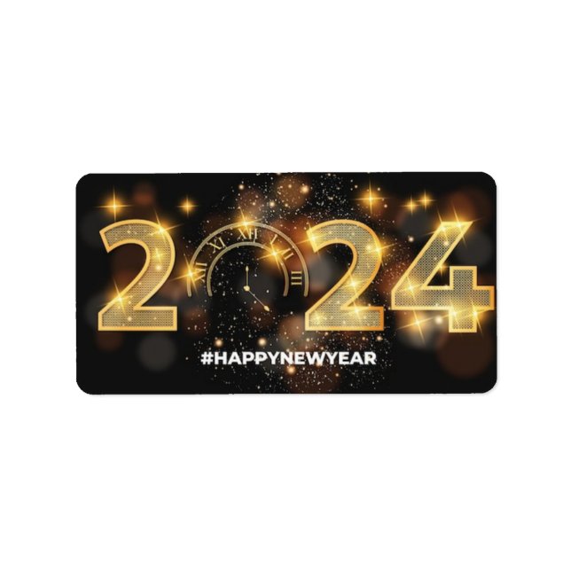 Etiqueta "¡Saludos a un brillante Año Nuevo!" (Frente)