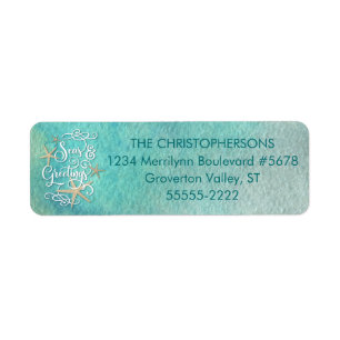 Etiqueta Saludos de SEAson por la acuarela tropical   Starf