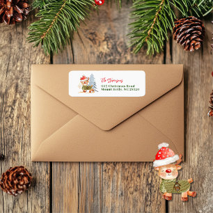 Etiqueta Saludos del Fiesta Deer, Navidades sudorosos