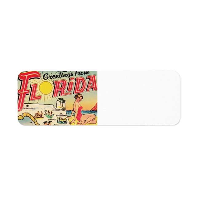 Etiqueta Saludos Desde Florida (Frente)