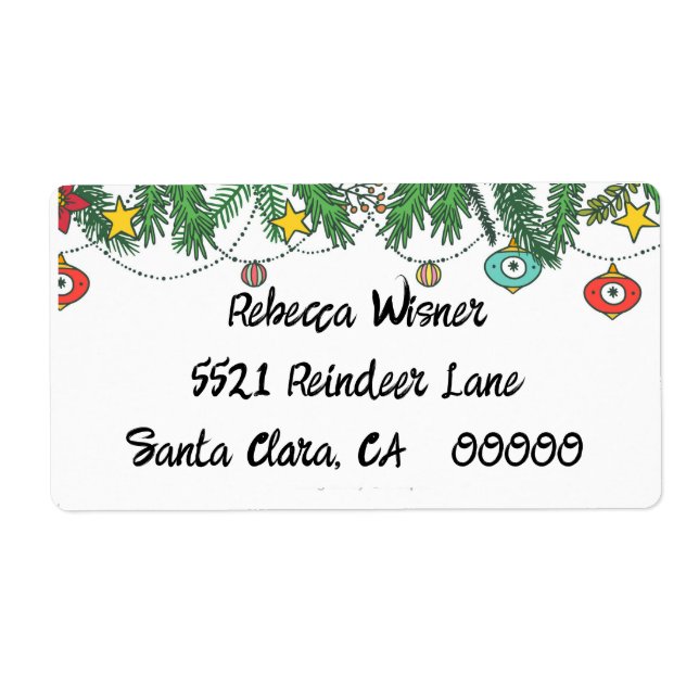 Etiqueta Saludos navideños engañados (Frente)