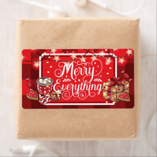 Etiqueta Saludos navideños Feliz Todo
