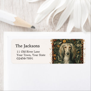 Etiqueta Saluki Lebrel Árabe o Persa Vintage