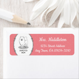 Etiqueta Samoyed Mom (blanco) Cute Fun Dog Mom