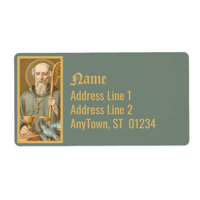 Etiqueta San Benedicto de Nursia (JM 07) (Frente)