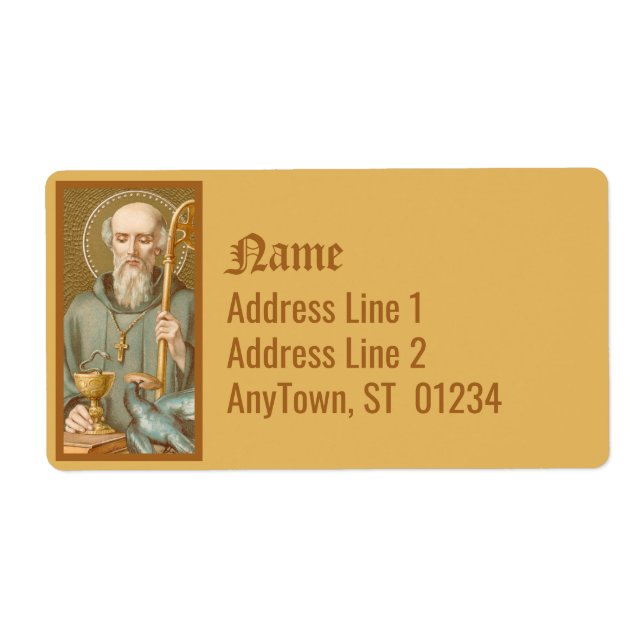 Etiqueta San Benedicto de Nursia (JM 07) (Frente)