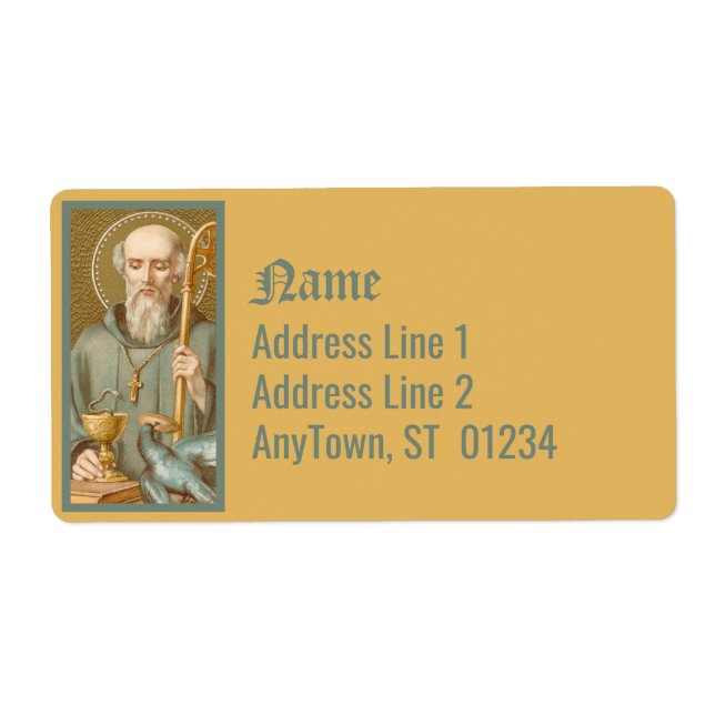 Etiqueta San Benedicto de Nursia (JM 07) (Frente)