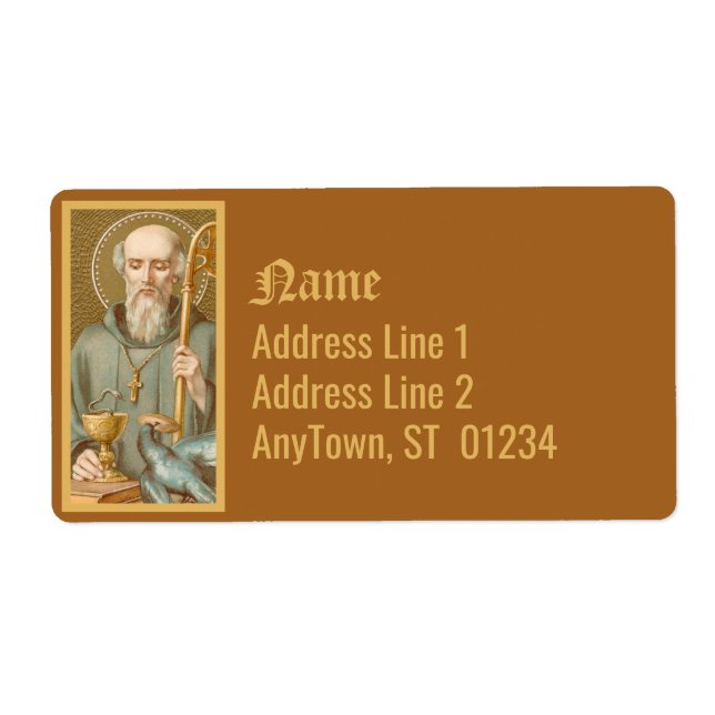 Etiqueta San Benedicto de Nursia (JM 07) (Frente)