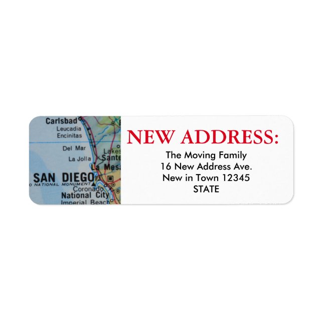 Etiqueta San Diego New Address Label (Frente)