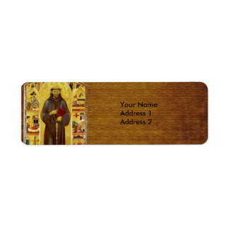 Etiqueta San Francisco de la Iconografía Medieval de Asís