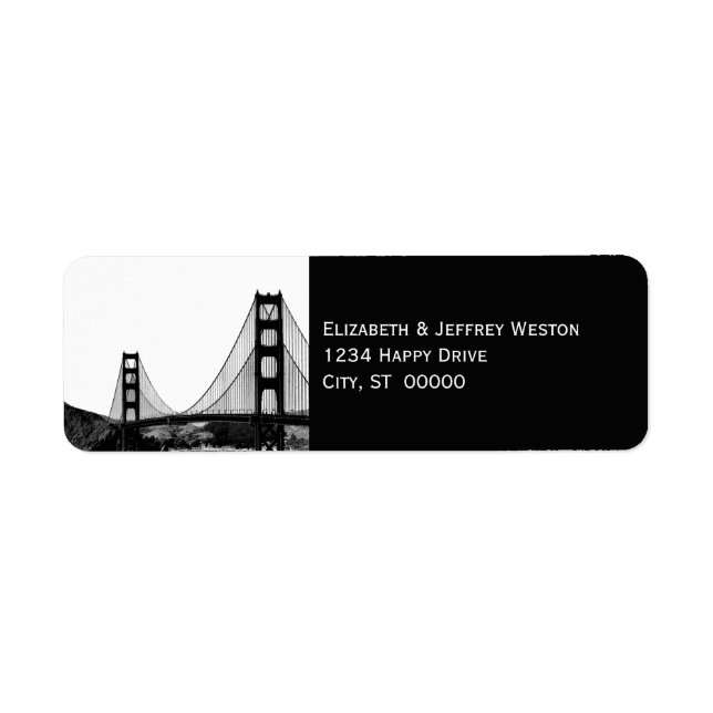Etiqueta San Francisco Skyline Etched Look Address Label (Frente)