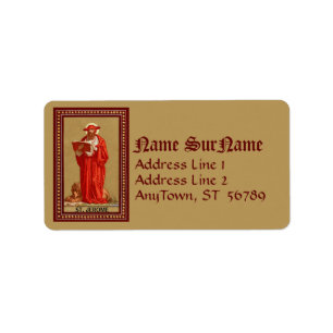 Etiqueta San Jerome como cardenal con león (P 004)