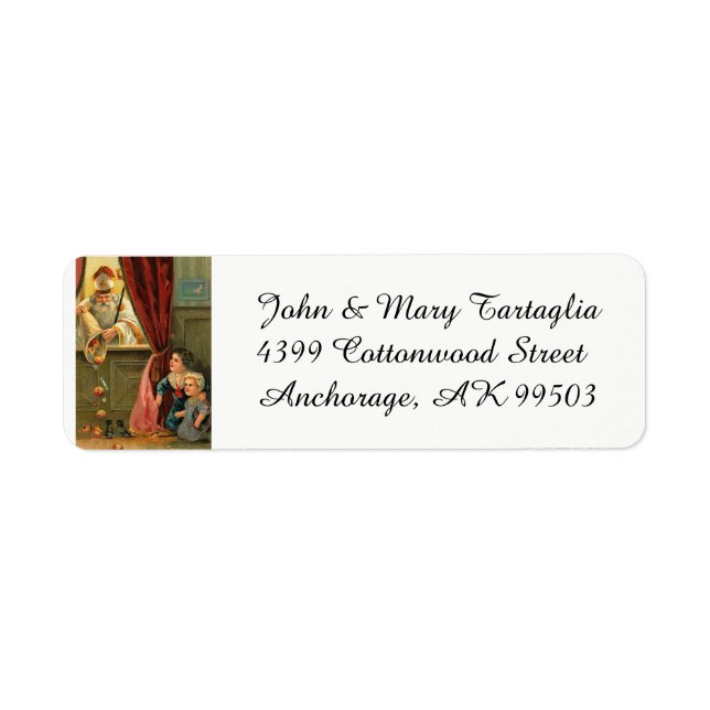 Etiqueta San Nicolás de Myra con niños (Frente)