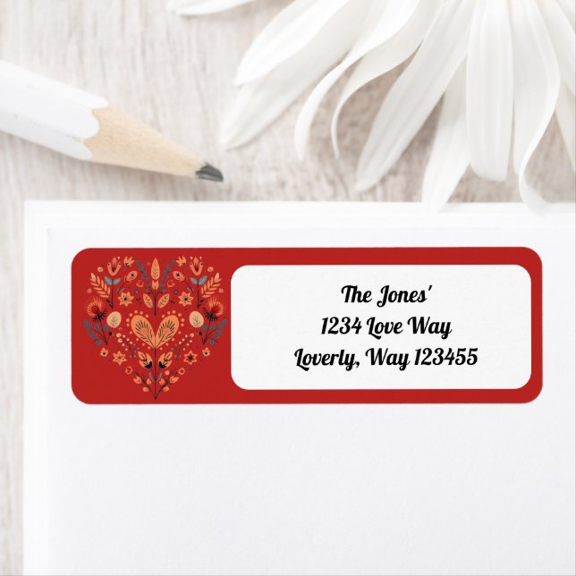 Etiqueta San Valentín Nórdico Rojo (In situ)