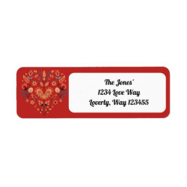 Etiqueta San Valentín Nórdico Rojo