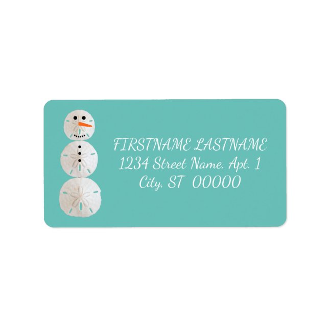 Etiqueta Sand Dollar Snowman (Frente)