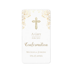 Etiqueta Sanitizador de mano de oro de confirmación persona