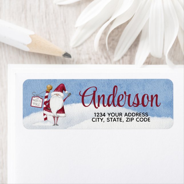 Etiqueta Santa al Polo Norte (In situ)