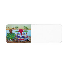 Etiqueta Santa and Reindeer Beach Label