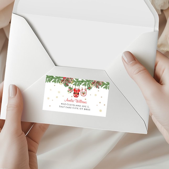 Etiqueta Santa Baby Christmas Address Design (Subido por el creador)