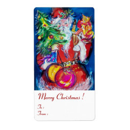 Etiqueta SANTA CLAUS, CHRISTMAS TREE TOYS Y GIFTS Whıte