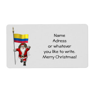Etiqueta Santa Claus Con El Fin De Colombia