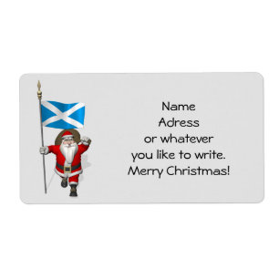 Etiqueta Santa Claus Con El Fin De Escocia