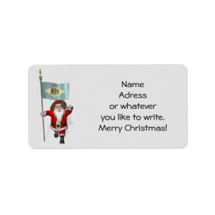 Etiqueta Santa Claus Con El Firme De Delaware