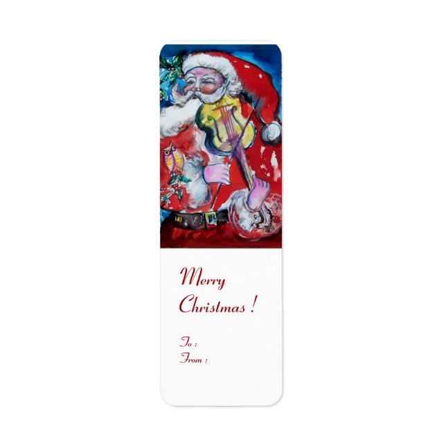 Etiqueta SANTA CLAUS CON Navidades musicales VIOLÍES (Frente)