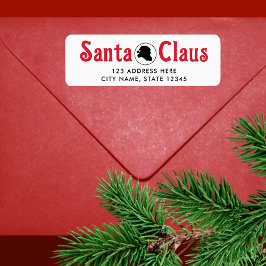 Etiqueta Santa Claus de escritorio rojo vintage oficial de 